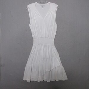 Duffield Lane Dress XL White Cotton Smocked Waist Tiered Ruffle Sleeveless Peru